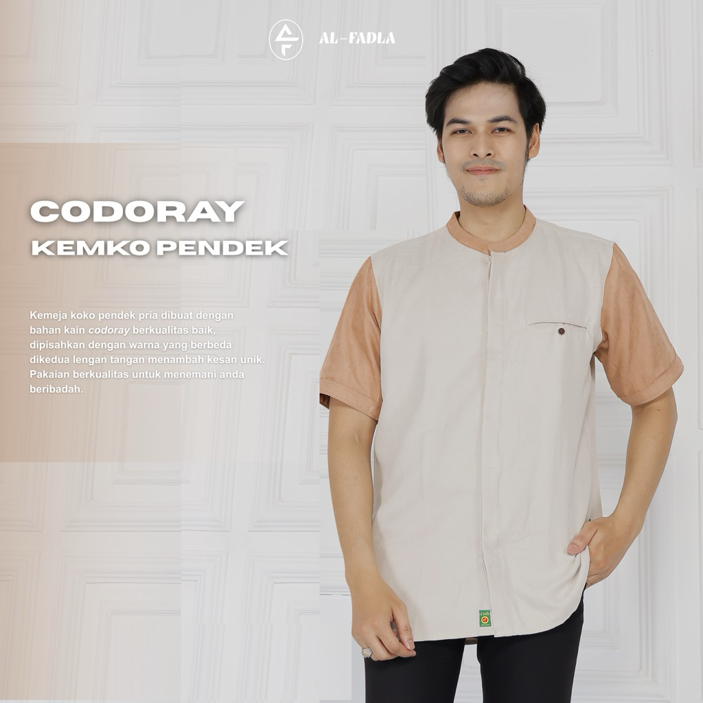 AL FADLA - Kemeja Koko Casual Pria Lengan Pendek Codoray
