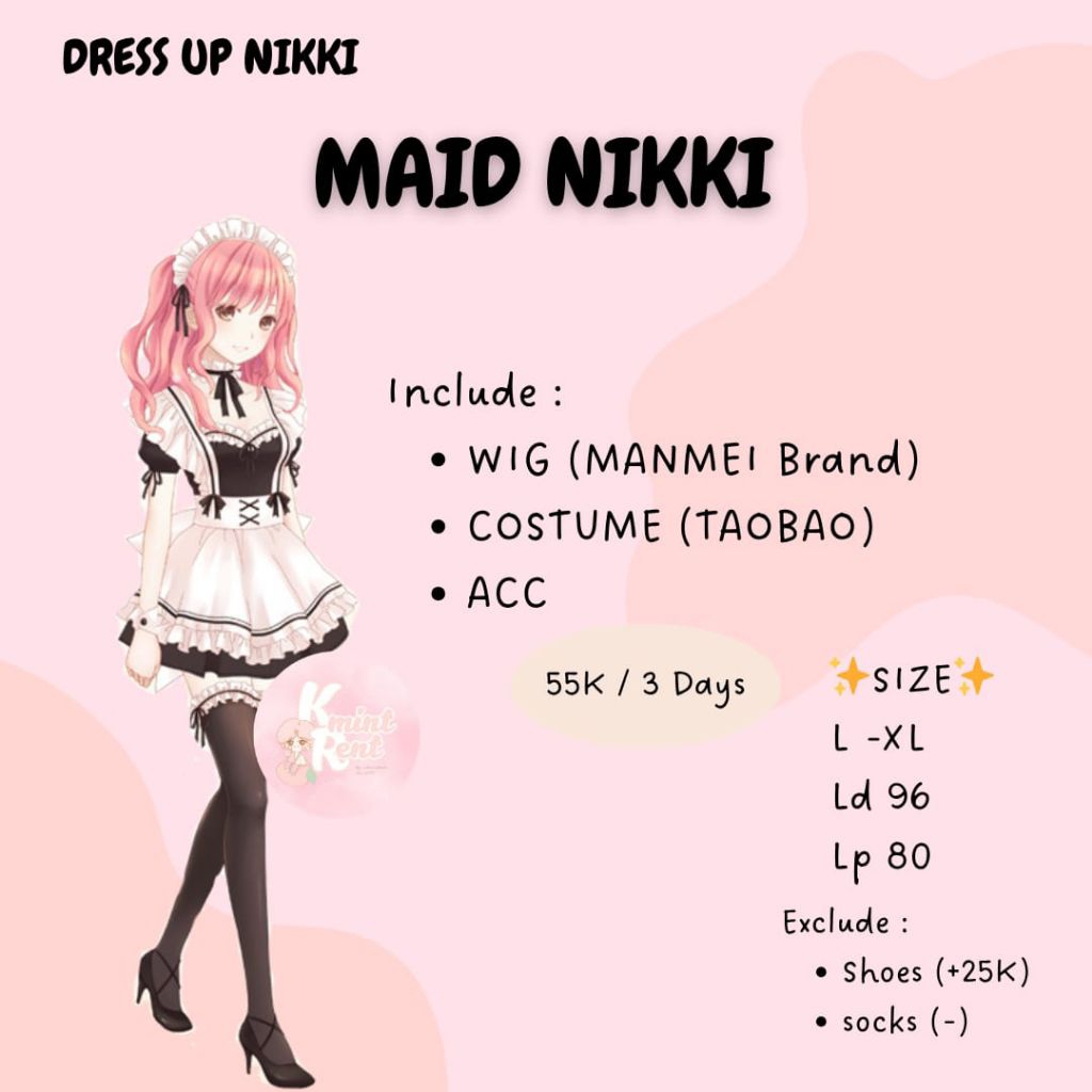 RENTAL/SEWA COSPLAY DRESS UP NIKKE MAID VER.