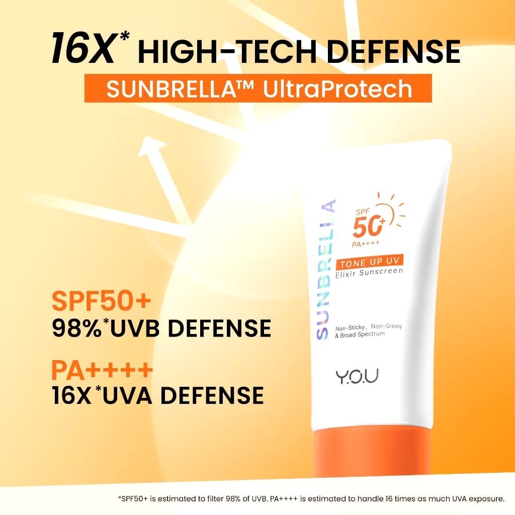Y.O.U YOU - Y.O.U YOU Sunbrella Tone Up UV Exilir Sunscreen SPF 50+ PA++++ For Dull Skin Tone - Sunb
