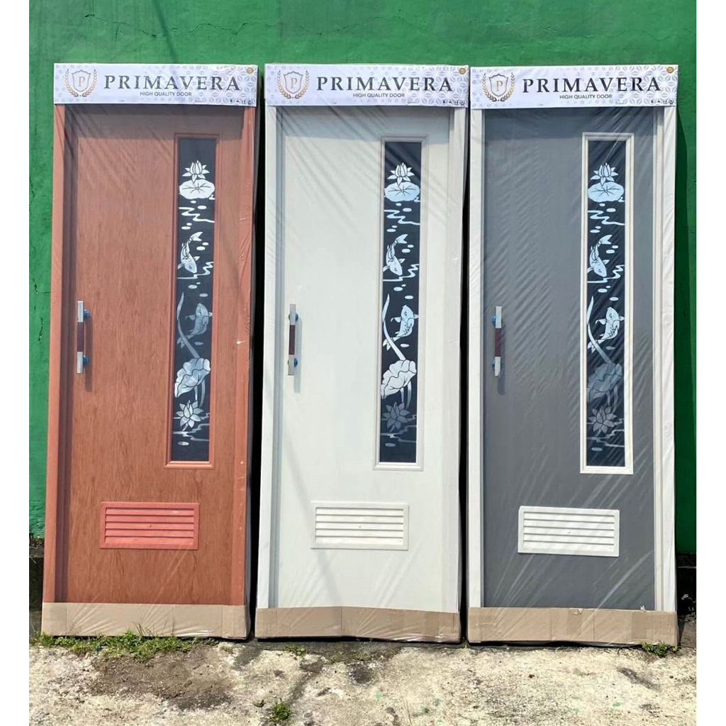 Pintu Kamar Mandi PVC Modern Terbaru / Pintu PVC Kamar Mandi Lengkap Tinggal Pasang Free Peacking Ka