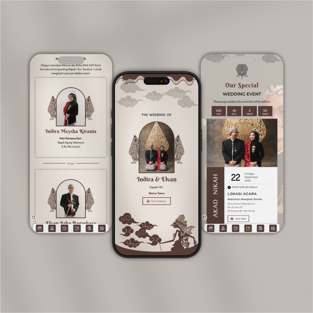 Undangan Digital Pernikahan Tema Adat Jawa Premium | Pakai Foto & Tanpa Foto