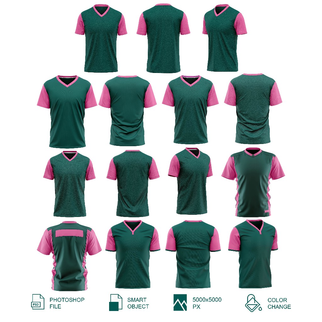 Mockup Jersey V-Neck Part1 - PSD