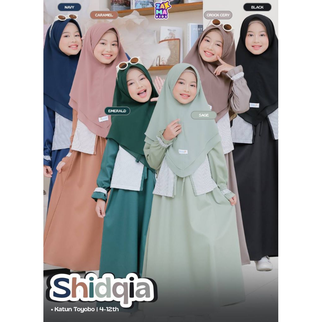 [MAMILI] SHIDQIA SET GAMIS ANAK 4 - 12 TAHUN KATUN TOYOBO BY ZAMAKIDS ZZHOMEY