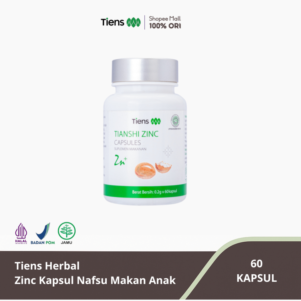 Tiens - Zinc Multivitamin Anak 60 Kapsul Penambah Nafsu Makan Anak