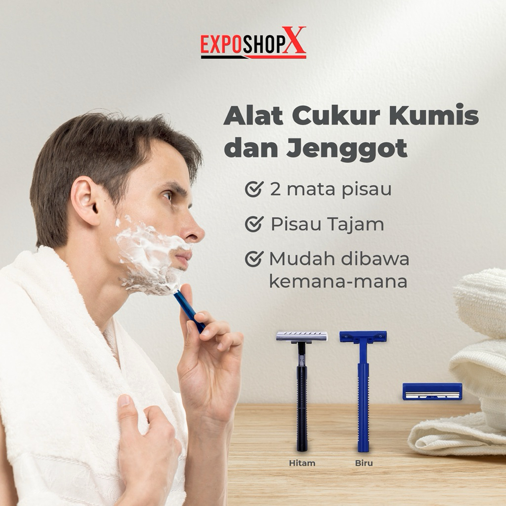 ALAT CUKUR KUMIS / ALAT CUKUR JENGGOT 2 MATA PISAU / PISAU CUKUR KUMIS / PENCUKUR KUMIS