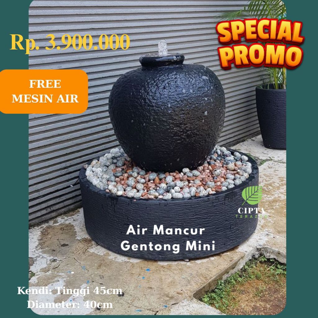 Air Mancur Gentong Terrazo Mini | Air Mancur Terrazo