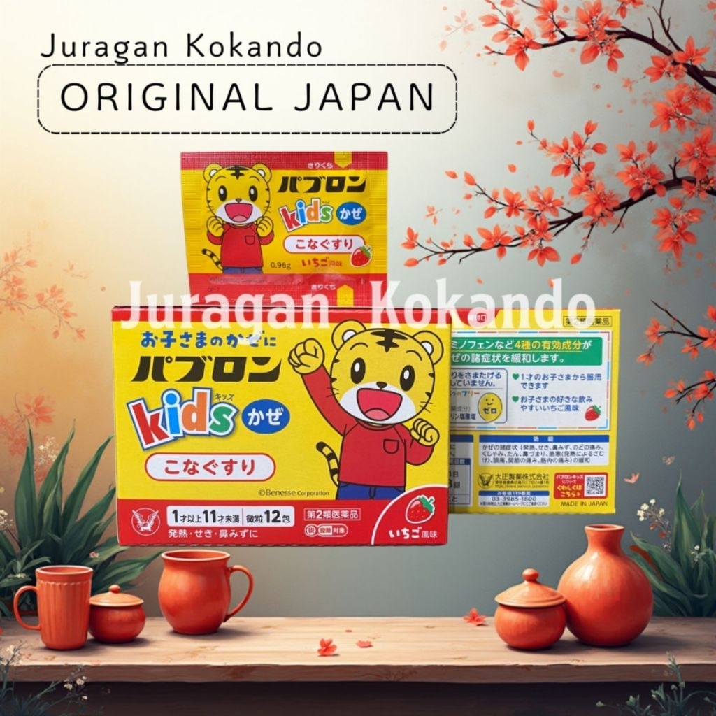 TAISHO  Pabron Kids powder sachet Japan. Untuk Batuk Pilek Anak Anak