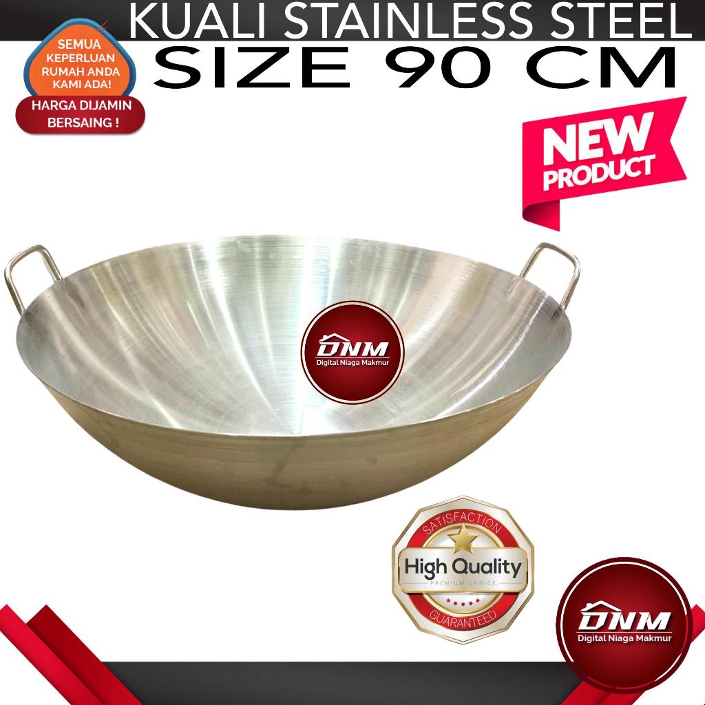 Wajan Kuali Besar 90 cm Penggorengan Stainless Steel Tebal Wok Kuali Nasi Goreng