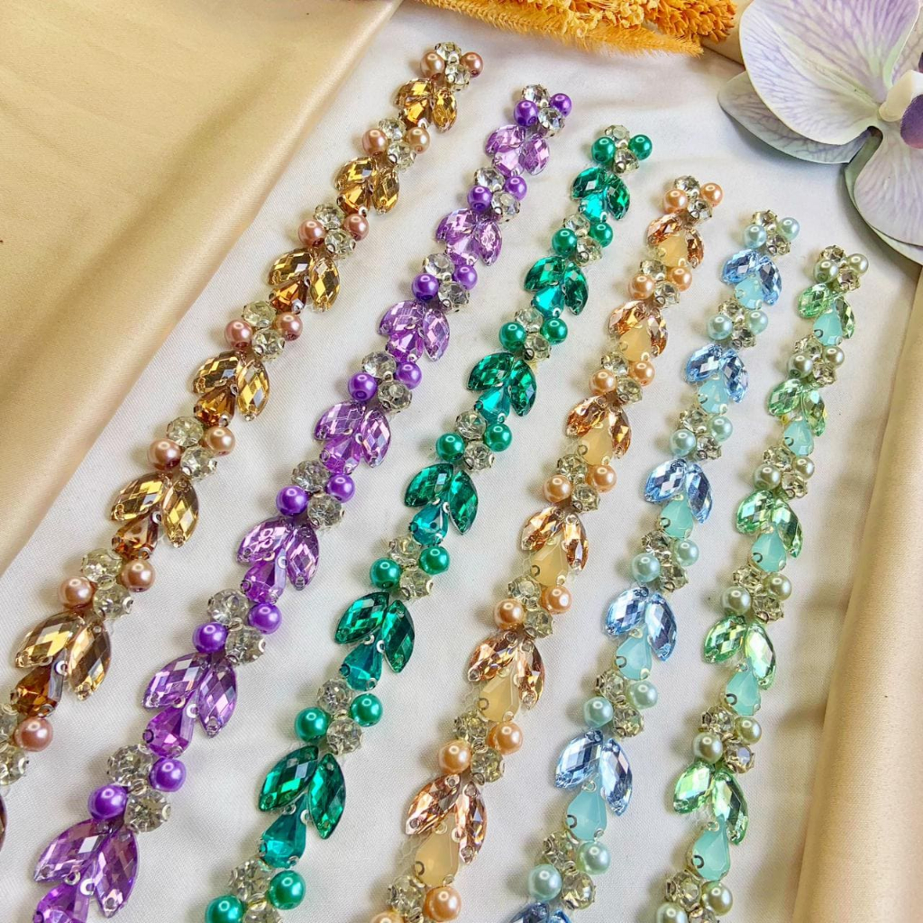 Payet Rangkai Leher F04 / Payet Rangkai Pinggang / Payet Rangkai Dada | Bisa Custom Warna & Ukuran