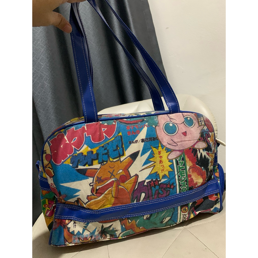 duffle bag pokemon comic tas minggat tas travel kanvas preloved