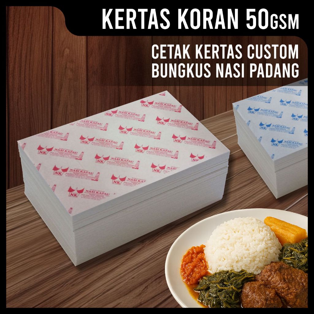 CETAK KERTAS PEMBUNGKUS NASI PADANG DESAIN CUSTOM
