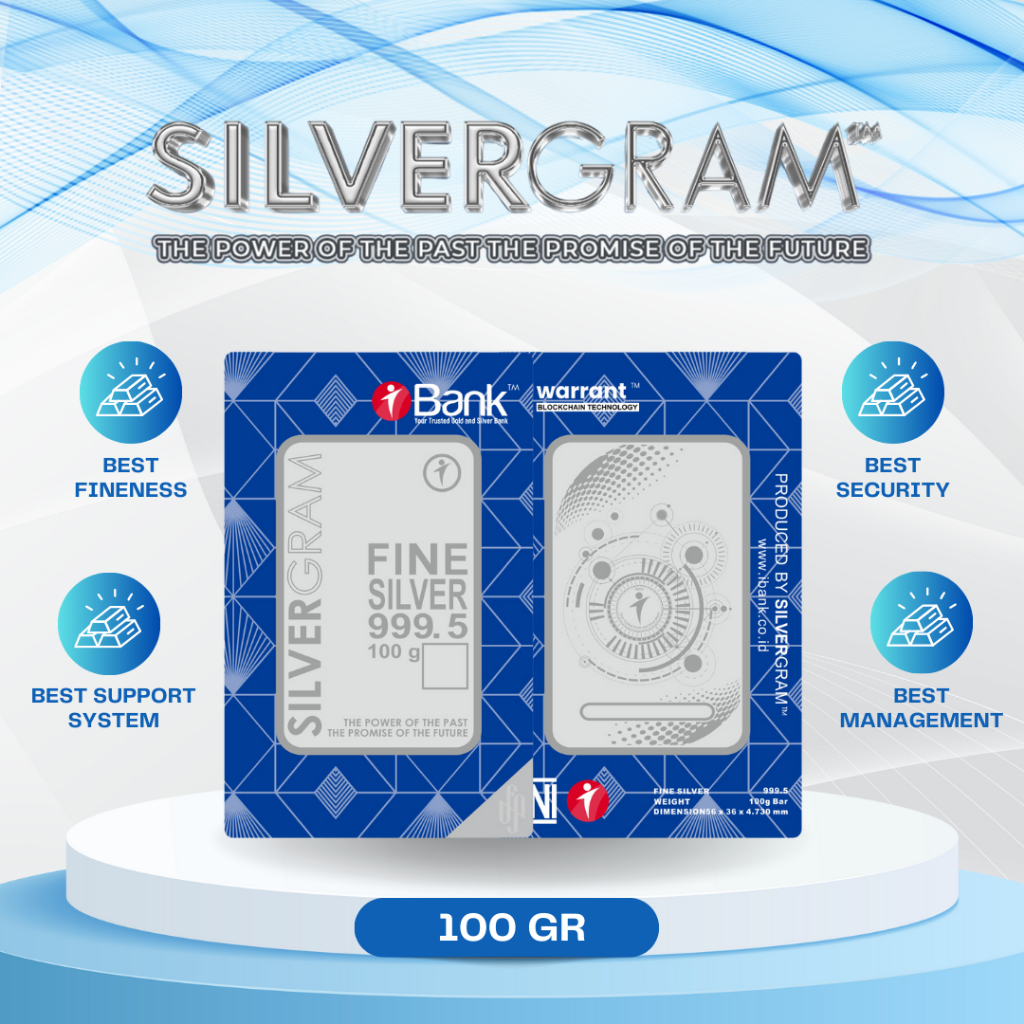 PERAK BATANGAN SILVERGRAM 100 GRAM, 99,9%