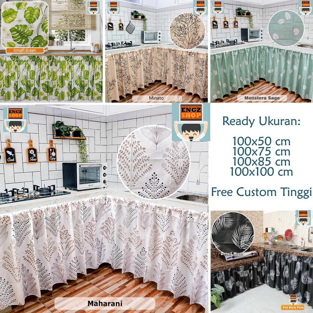 Gorden Kolong Dapur  Poni Minimalis Bahan Poli Mikro