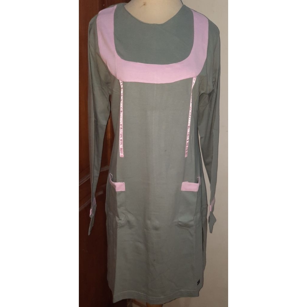 Tunik lengan panjang combed 24's saku