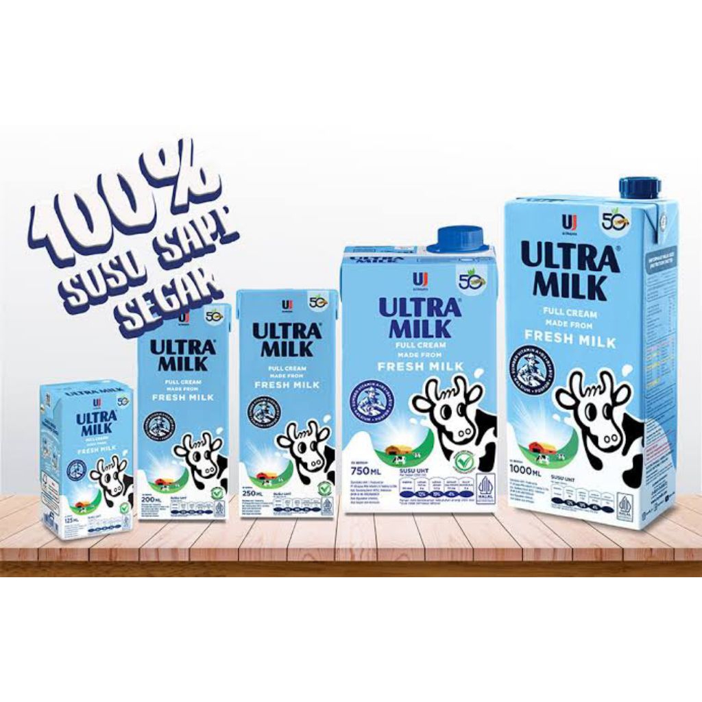 SUSU ULTRA MILK  UHT 200 MILI FULL CREAM UNTUK ANAK SEKOLAH