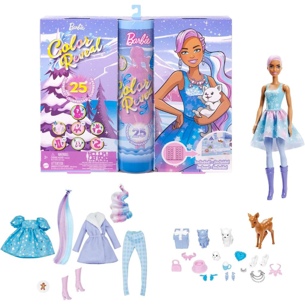Barbie Color Reveal Advent Calendar, 1 Color Reveal Doll