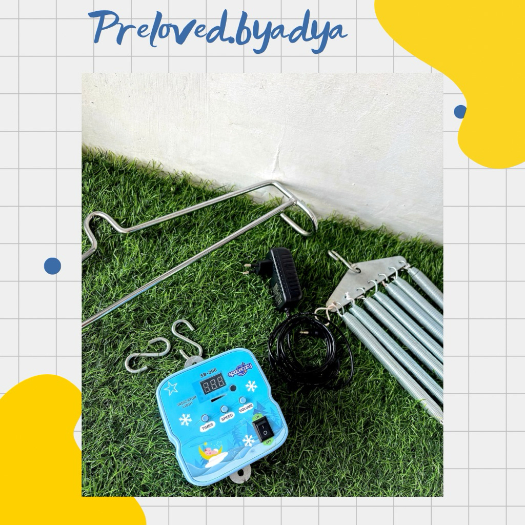 Preloved. Space Baby Mesin Ayunan Bluetooth/ Ayunan Elektrik / Ayunan Bayi Listrik plus Hanger & Per