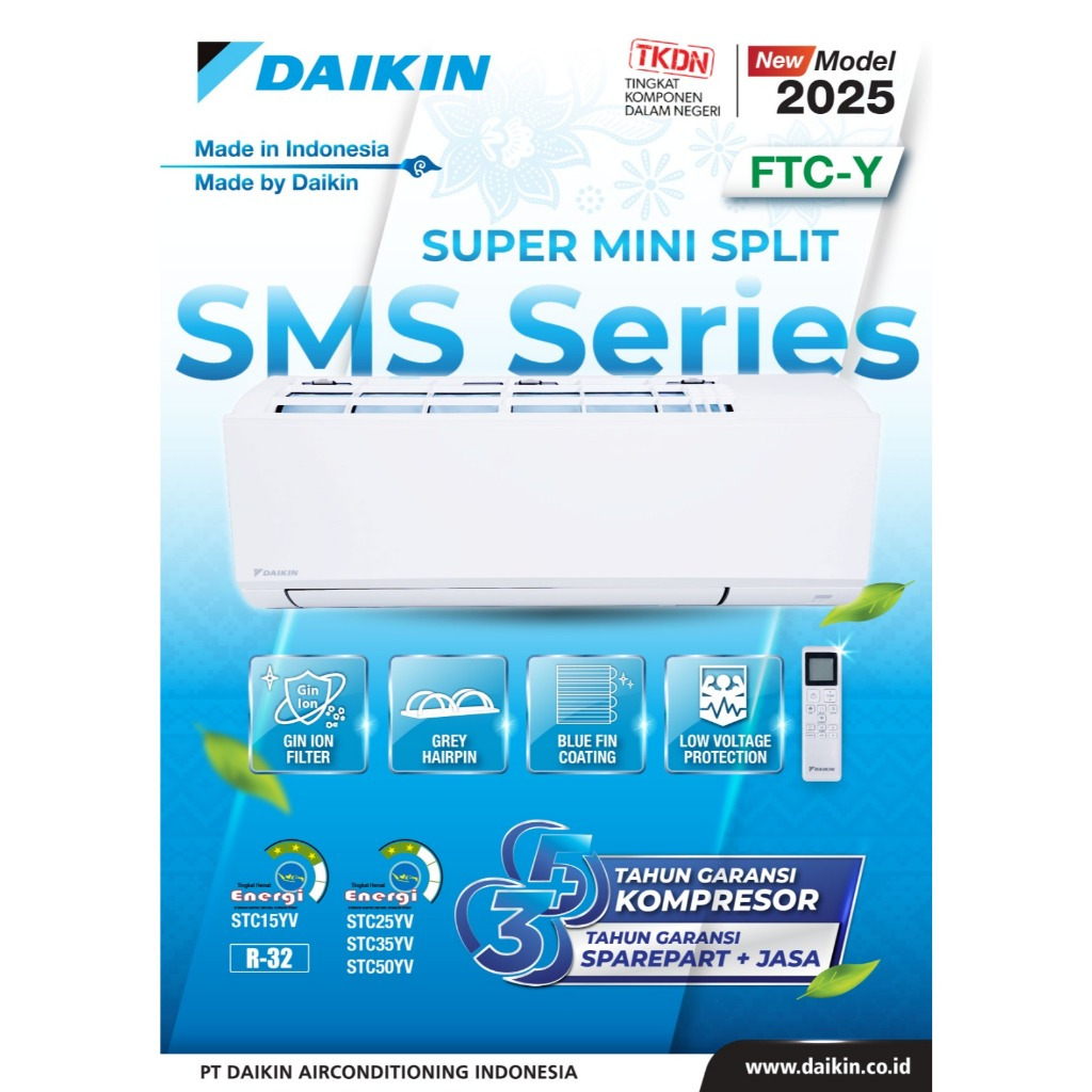 AC SPLIT DAIKIN 1PK STANDARD STC25YV NUSANTARA PRESTIGE