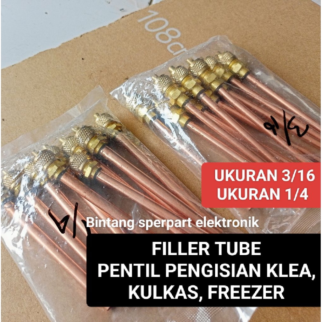 FILLER TUBE PENTIL PENGISIAN KLEA 1/4 & 3/16 PENTIL PENGISIAN FREEZER KULKAS PENTIL PENGISIAN FREON 