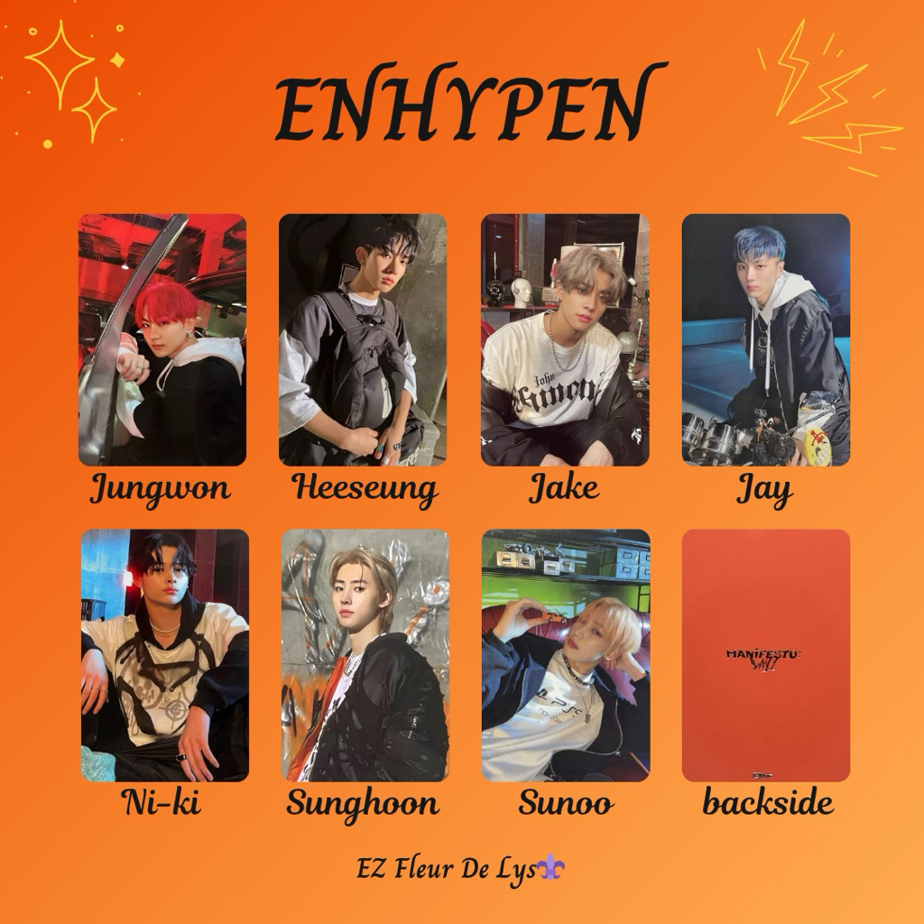 photocard replika pc unofficial ENHYPEN manifesto day 1 JUNGWON HEESEUNG JAKE JAY NIKI SUNGHOON SUNO