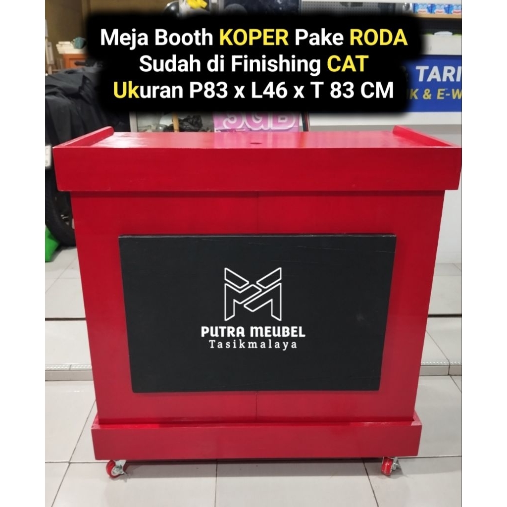 Meja Koper Lipat / Meja Jualan Lipat / Meja Booth Portable / Meja Kompor Lipat Pake Roda