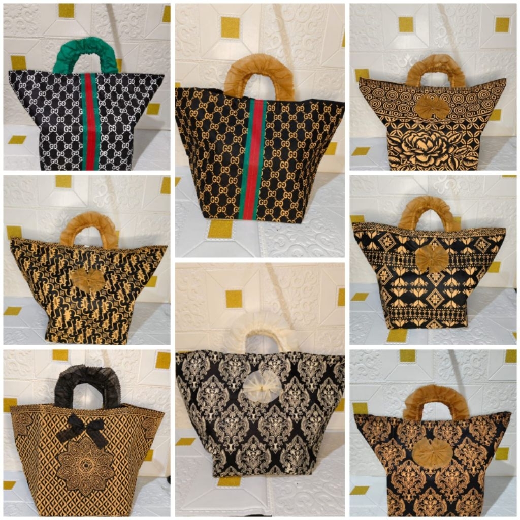 TAS HAJATAN SPUNBOND RENDA BATIK TEBAL UKURAN 22.#tas kotak nasi#tas berkat#tas walimah#tas sembako#