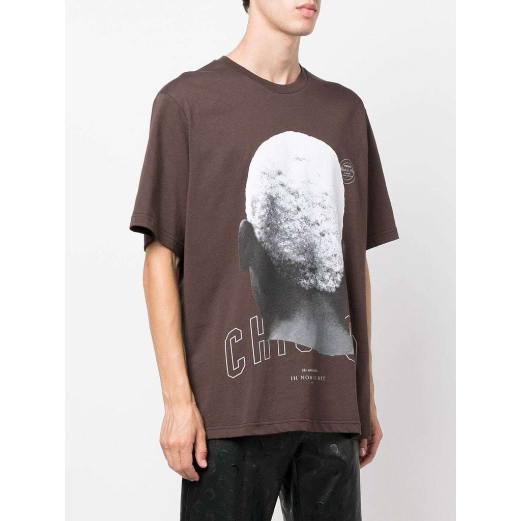 ih nom uh nit chicago grapich print brown t shirt