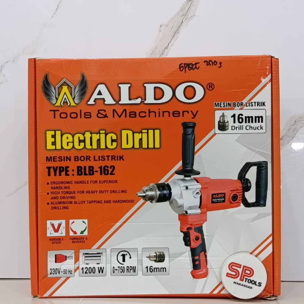 MESIN BOR JIZ DRAGON KAYU / BESI 16MM / BOR ELECTRIC DRILL BODY PLASTIK ALDO BLB162