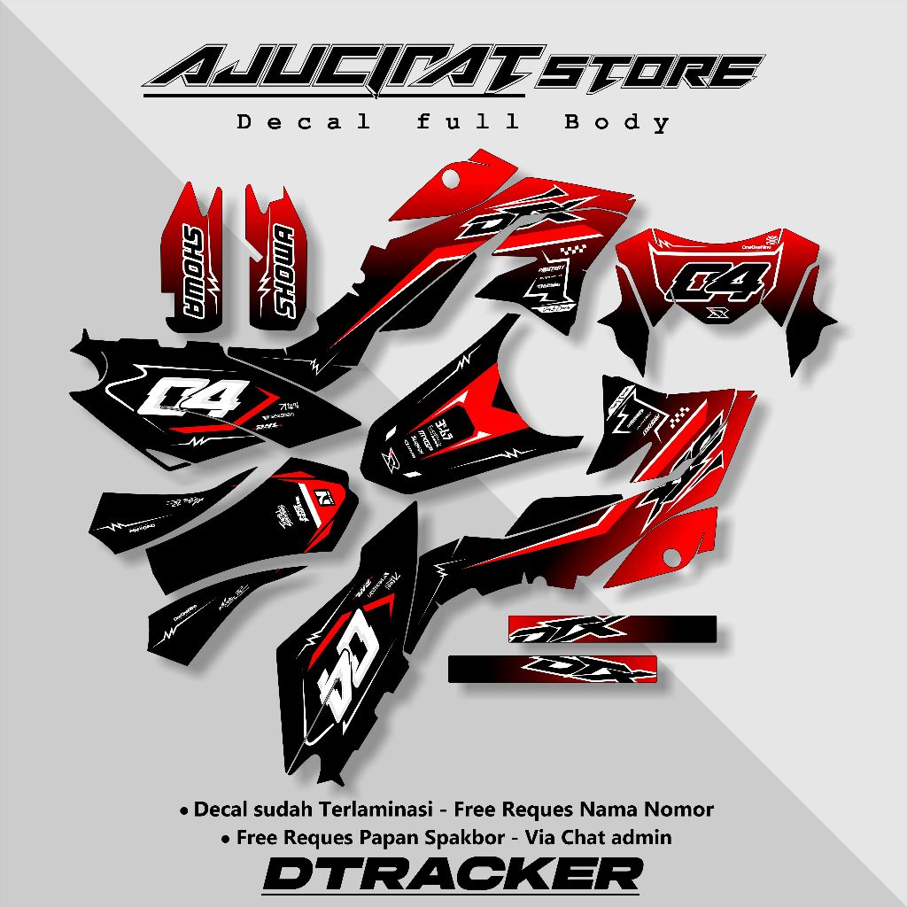 Stiker motor Decal Dtracker 150 Full Blok - Decal Dtracker - Stiker dtracker Full body