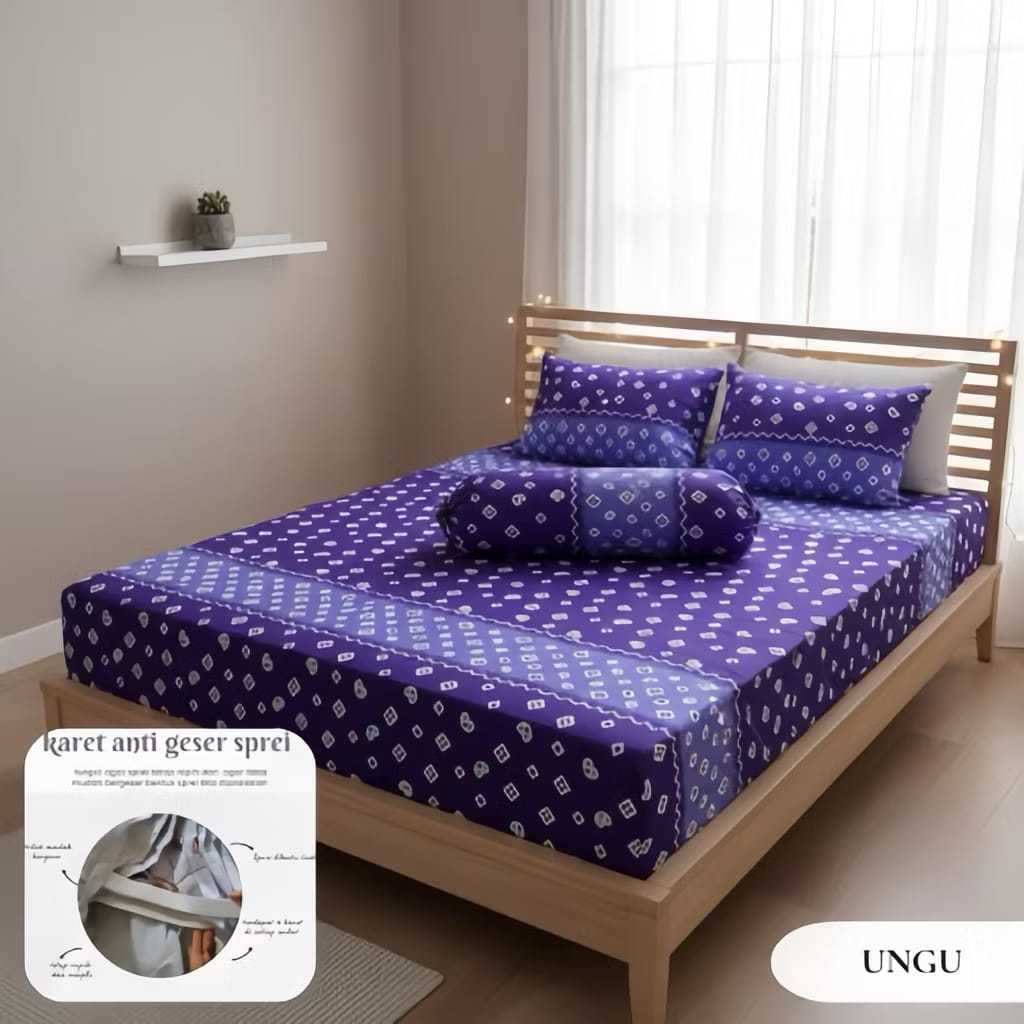 Sprei Batik Jumputan 200x200 Adem Anti Geser Khas Solo Jogja
