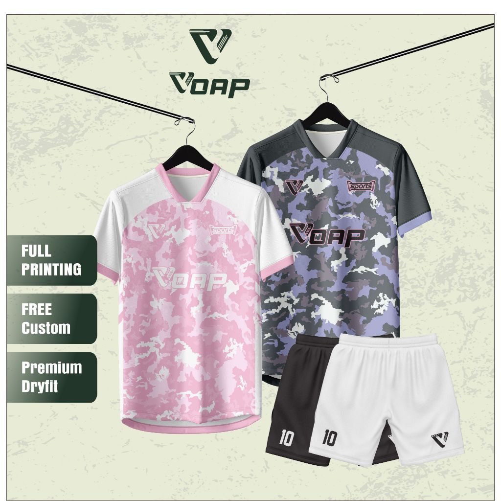 Jersey Futsal / Baju Bola / Jersey Volly / Badminton Full Printing Custom Bisa Satuan Gratis Nama Lo