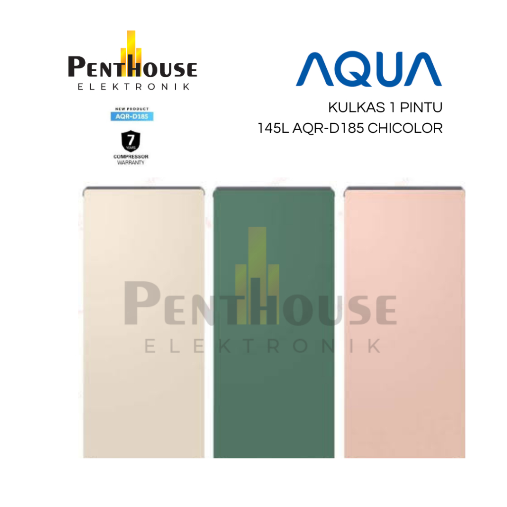 AQUA Kulkas 1 Pintu 145L AQR D185(MPE) (MME) (MBE) / AQR-D185 / AQR D185 Peach Matcha Beige Chicolor