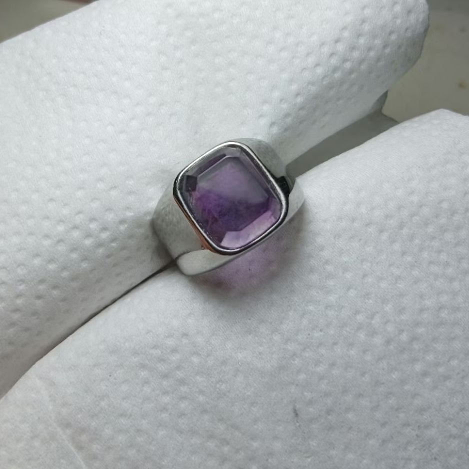 cincin batu akik kecubung kalimantan kotak cuting natural