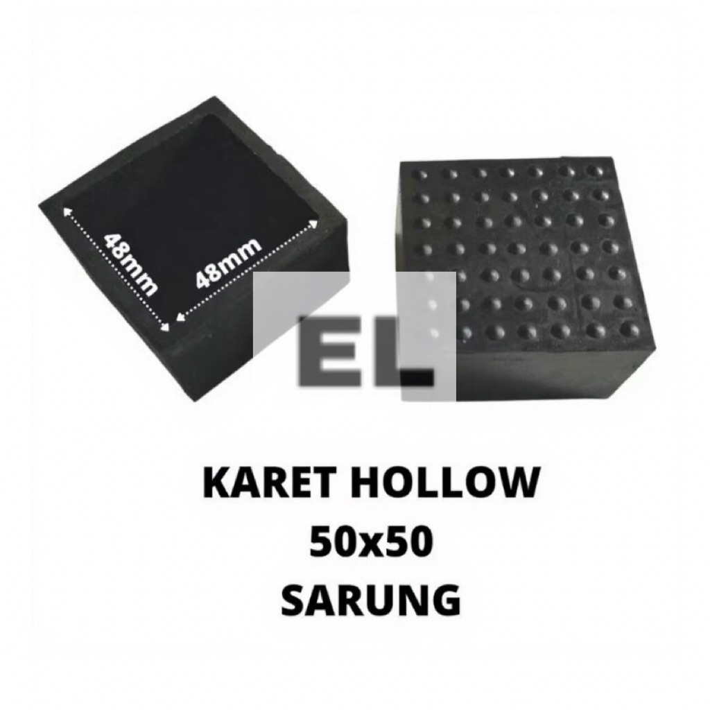 karet kaki hollow 50x50 nyarung karet alas/tapak kaki meja rak besi