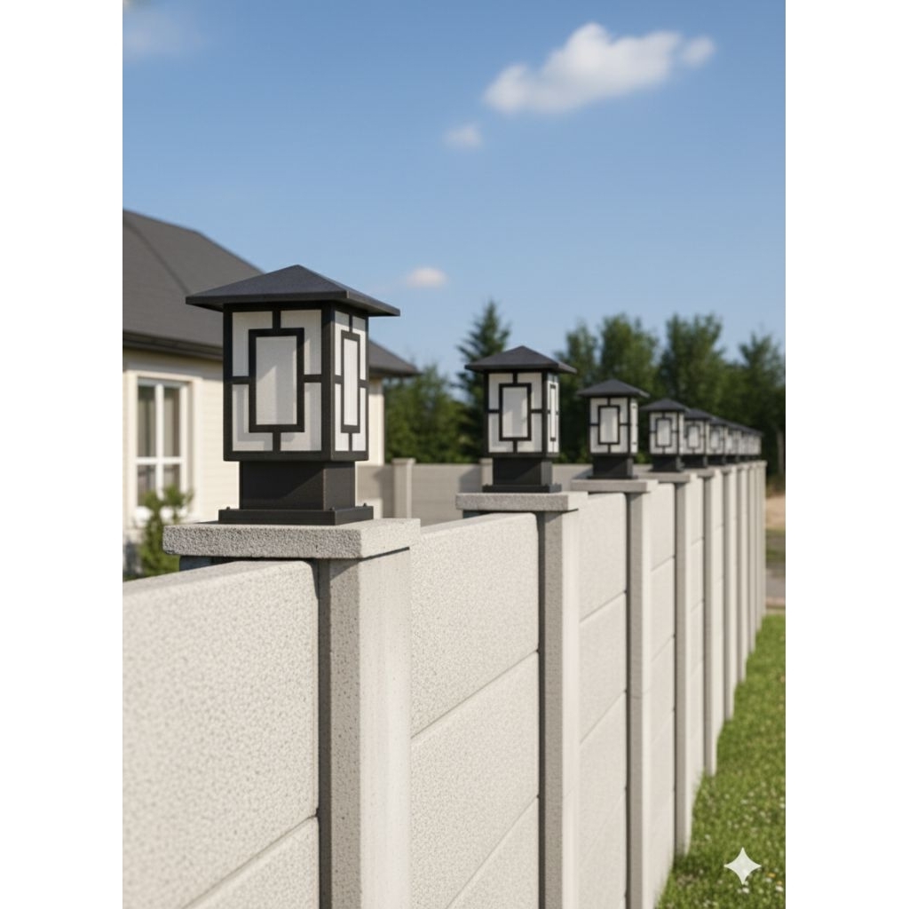 LAMPU PILAR PAGAR MINIMALIS LAMPU TIANG PAGAR LAMPU TAMAN BAHAN LOGAM