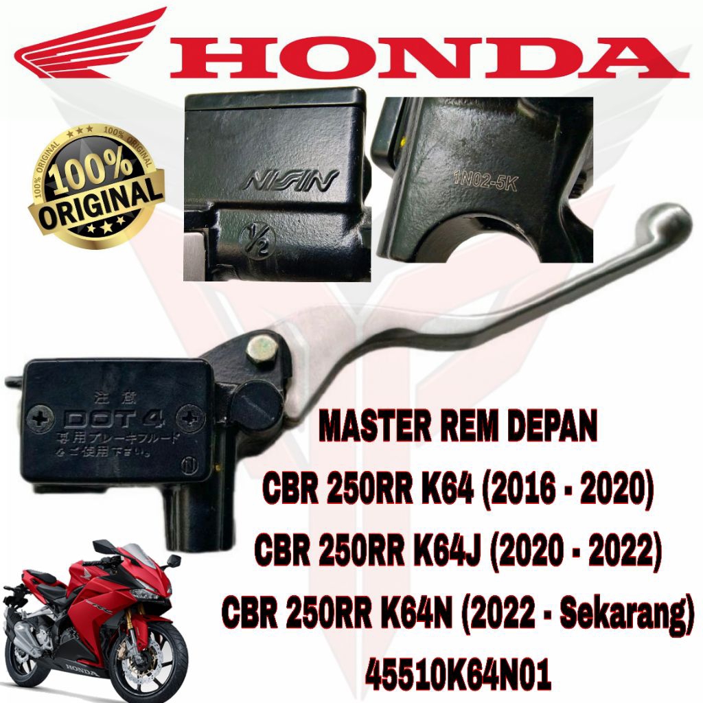 Master Rem depan atas Cylinder Sub Assy FR Brake New CBR 250RR K64 original asli nissin
