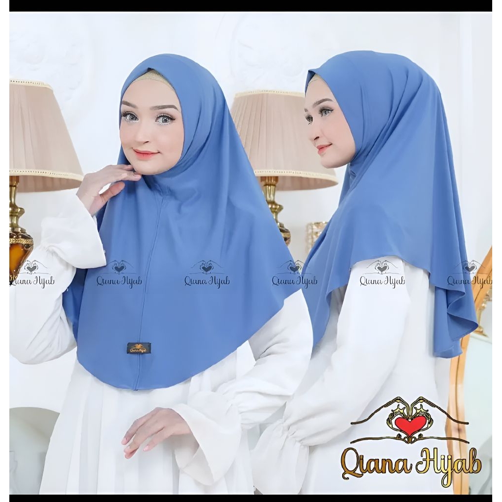 hijab instan bergo daily non ped Azura L jersey premium Qiana hijab