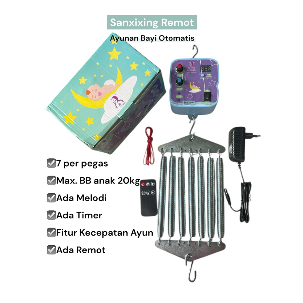 Promo Makassar - Ayunan Bayi Otomatis Sanxixing disertai Remot Kontrol - Ayunan Elektrik Bayi - Ayun
