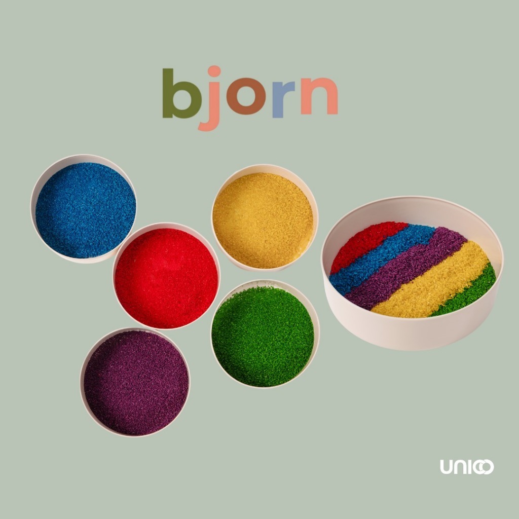 Nampan Bulat Bermain Anak warna Ivory & White - Bjorn Round Sensory Tray Unico