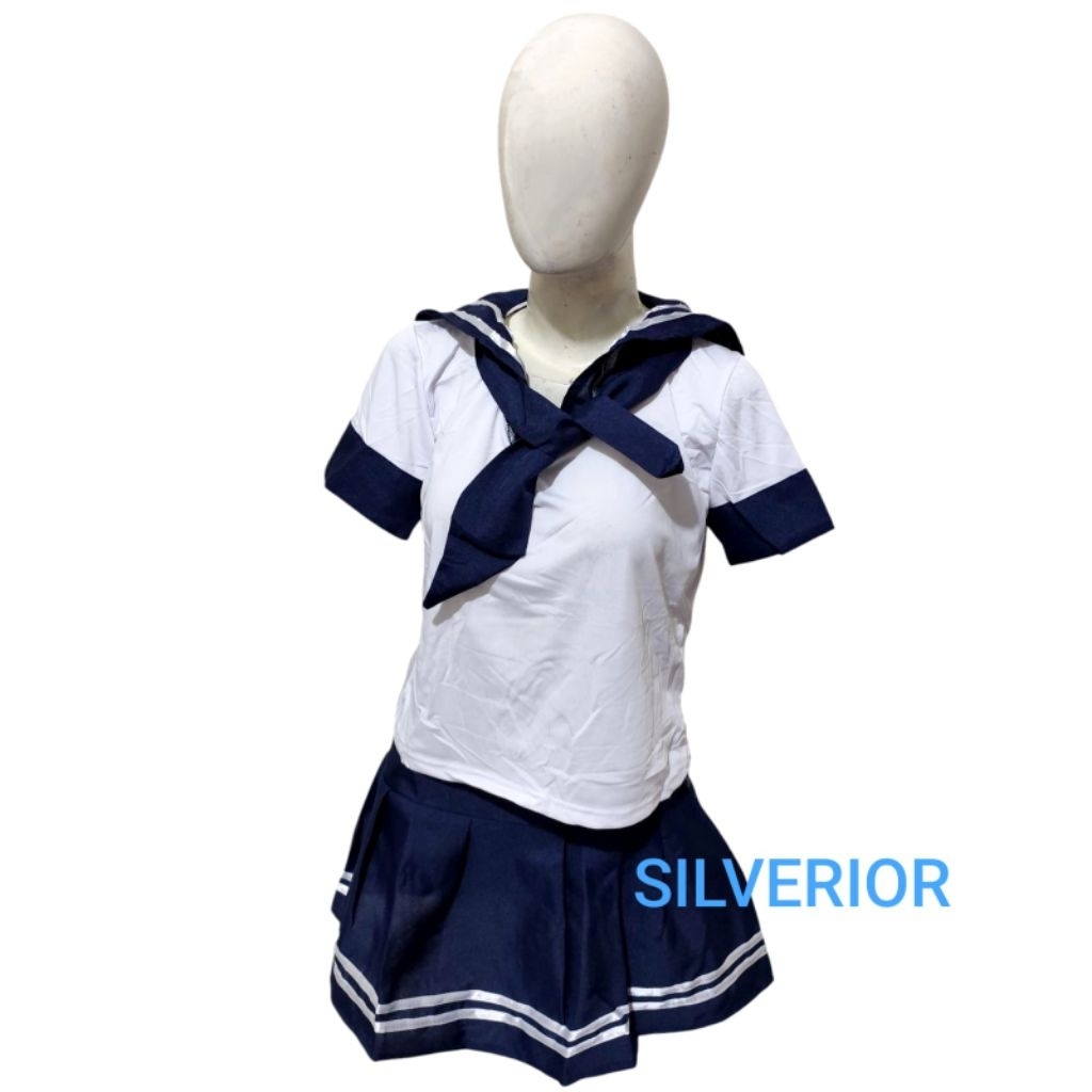 Baju pakaian rok mini dasi kostum cosplay seragam Jepang