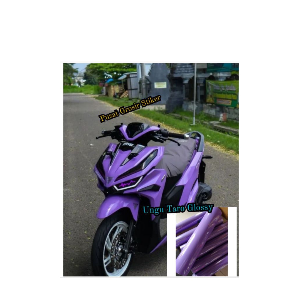 Scootlite Sticker Warna Ungu Taro Glossy Stiker Sekotlet Ungu Lilac Glossi