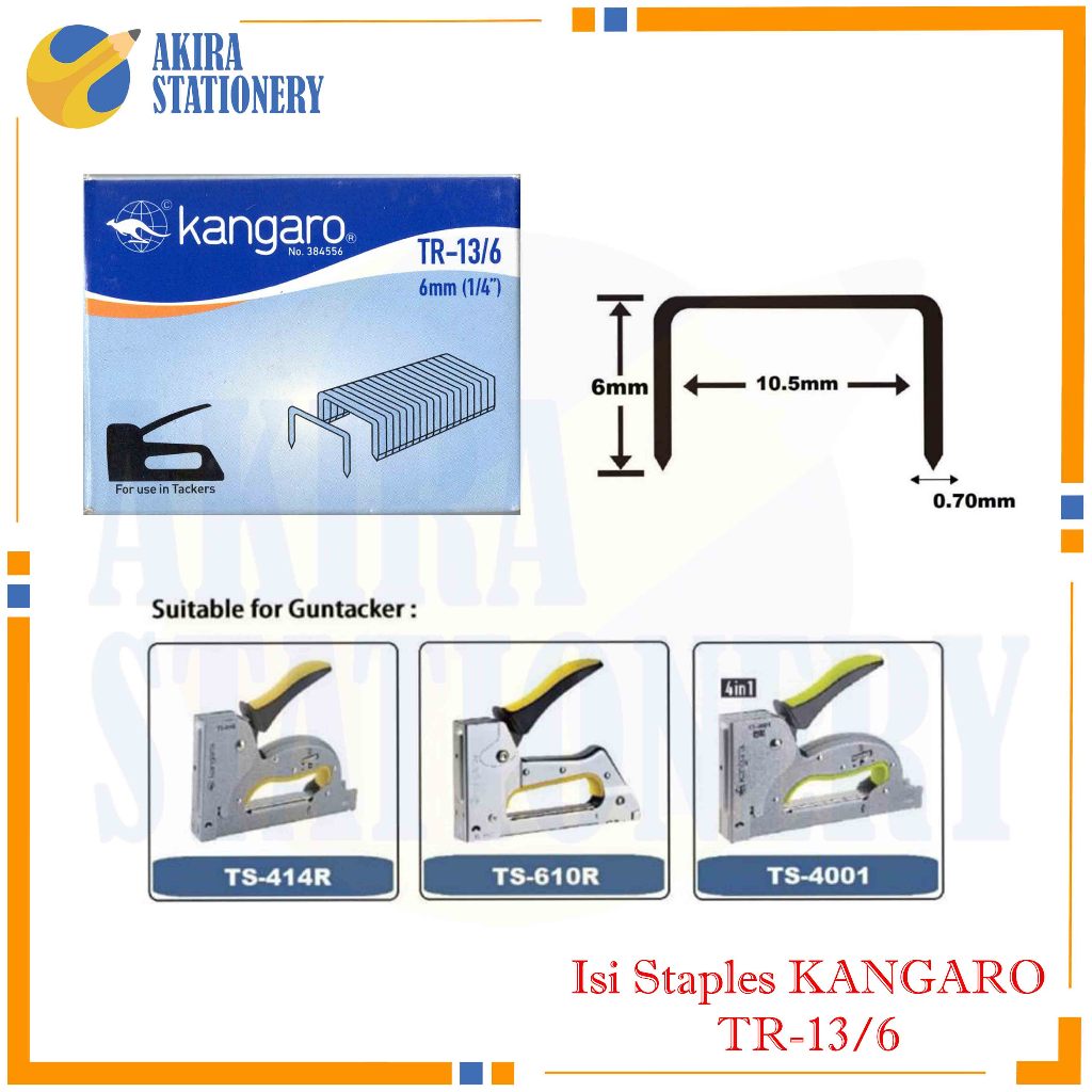 Isi Staples Tembak Kangaro TR 13/6  Refill Gun Tacker 6mm ( 1/4" ) TR13-6 / Stapler Kangaroo TR -13/
