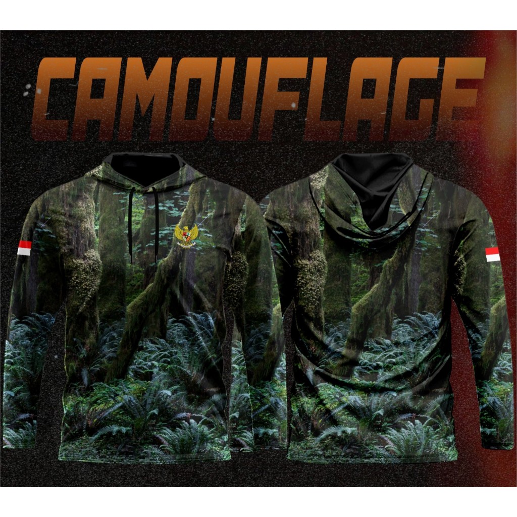 MOURA | Jersey Camo Baju Berburu Hunter | Custom Nama Logo | Gratis Buff | Dryfit Premium