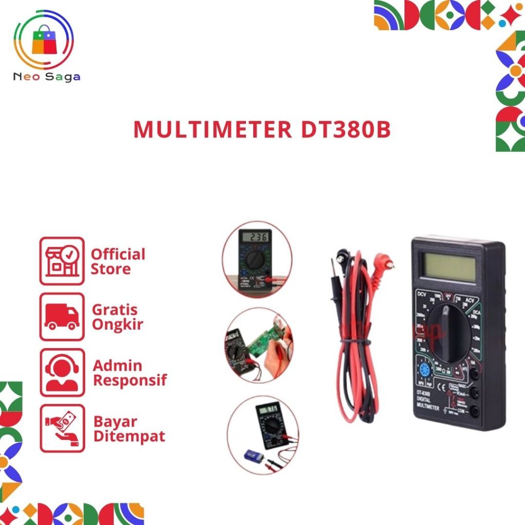 Multimeter DT380B / AvoMeter / Multitester / Avometer Digital DT-830B