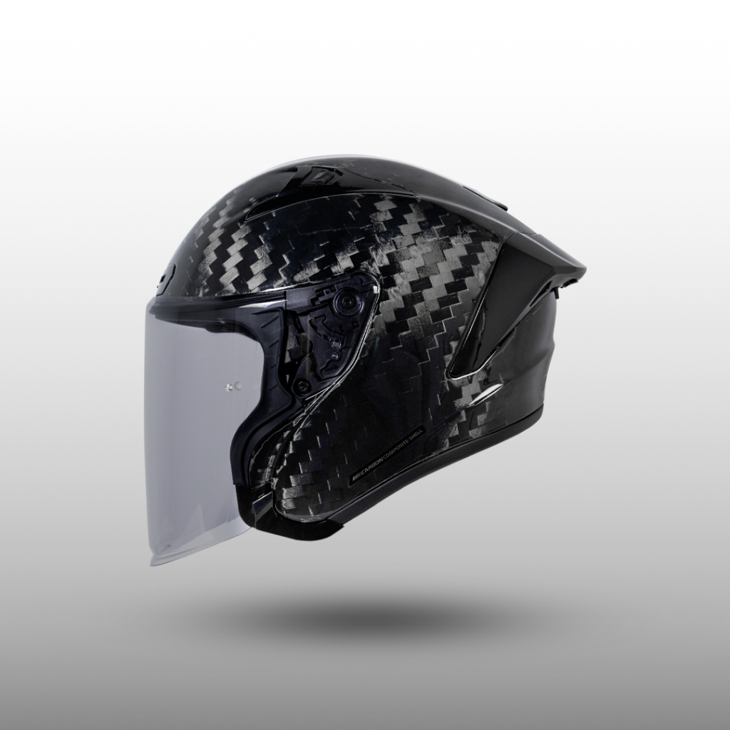 NJS Kairoz GT Carbon BIGTOW Gloss/Doff - Half Face (FREE PINLOCK) - Helm Half Face | Kairoz GT | GT 