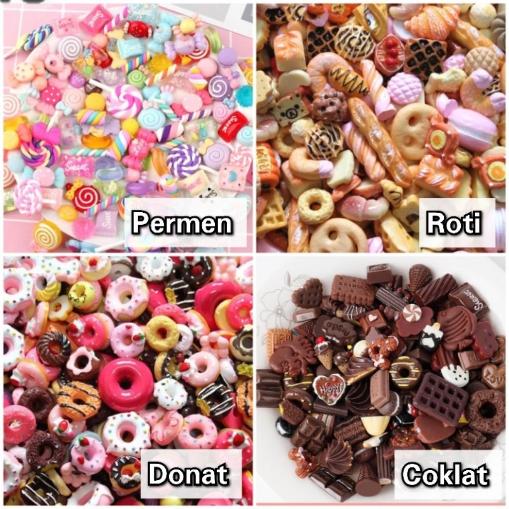 Miniatur Coklat / Roti / Permen / Donat Manik Mote Clay Choco Kue Cokelat Dollhouses Craft Rumah Bon