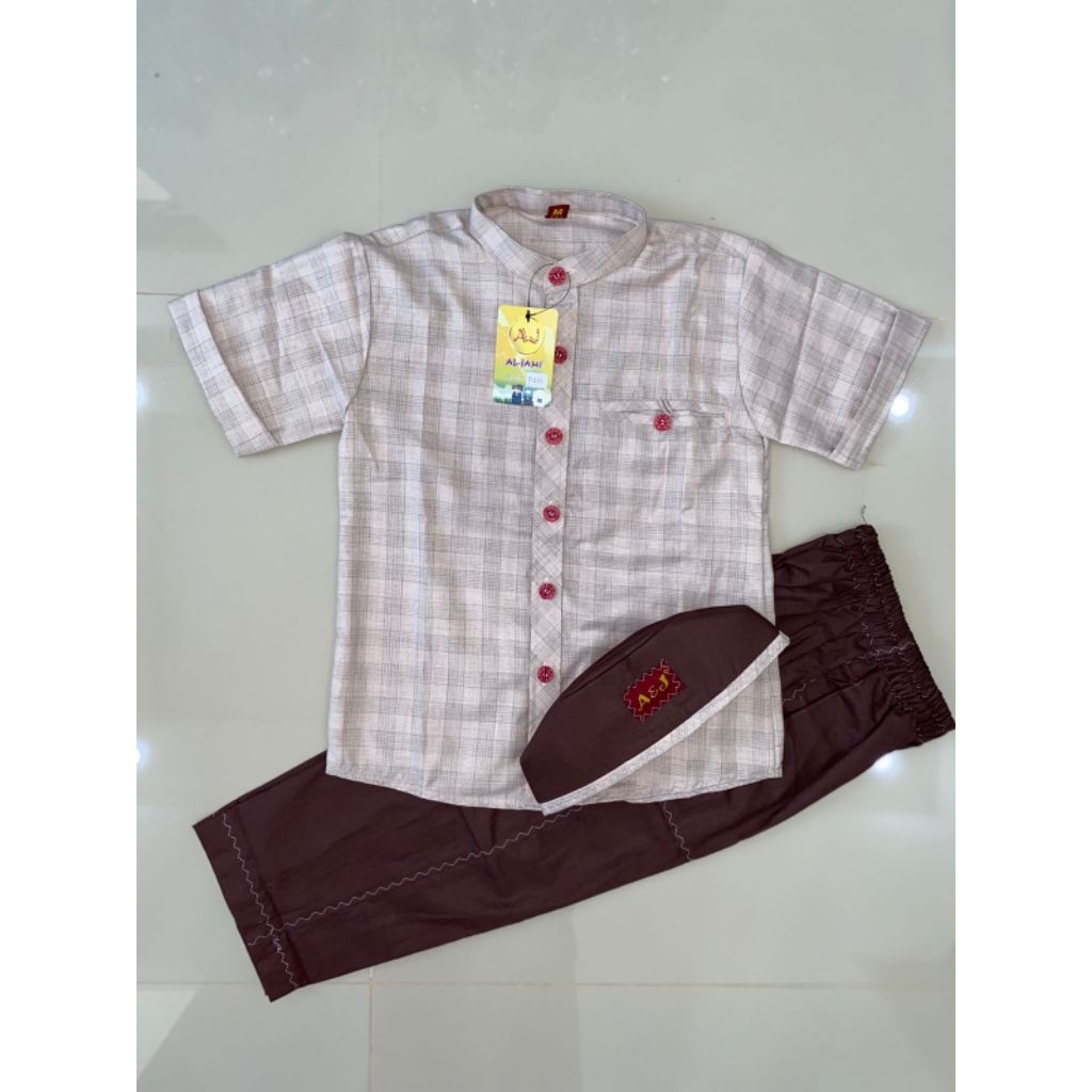 Koko anak 'Urwah by A&J / Koko anak anak ter baru salur Lengan pendek Aljami / setelan koko anak ter