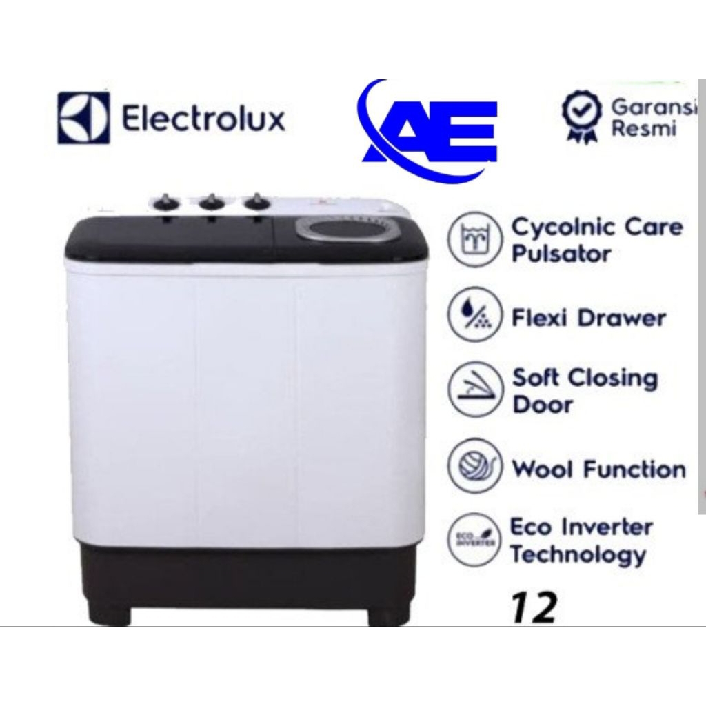 MESIN CUCI 2 TABUNG ELECTROLUX EWS80386 (8kg)