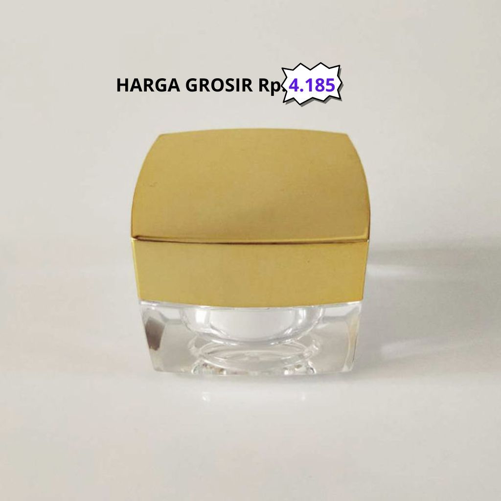 Pot Jar Cream Acrylic Clear Gold/Pot Acrylic 10gr