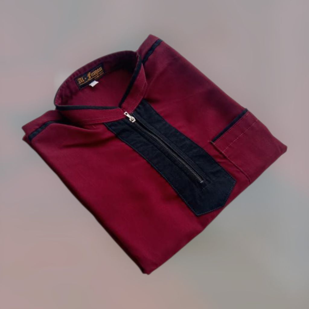 Jubah Anak Original-Baju Koko Gamis Anak Laki-laki Motif Resleting Tangan Panjang Terbaru